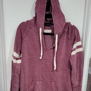 Ocean Drive Maroon Hoodie with Cream Stripes